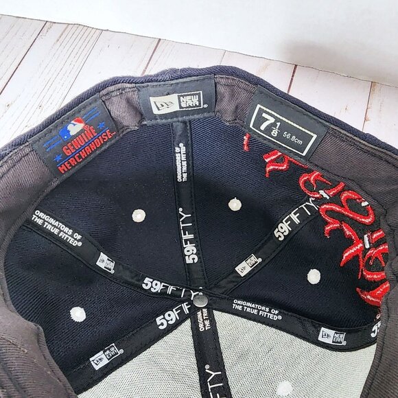 Boston Red Sox Wicked Fade Custom New Era Hat Cap 7 1/8 Black and Red Ombre - Picture 9 of 10